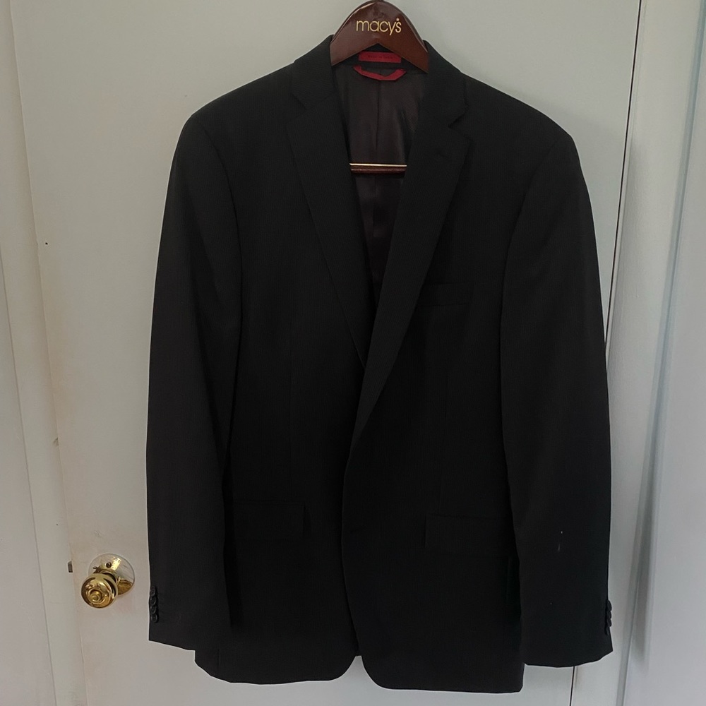 Alfani pinstripe wool suit jacket and vest set
